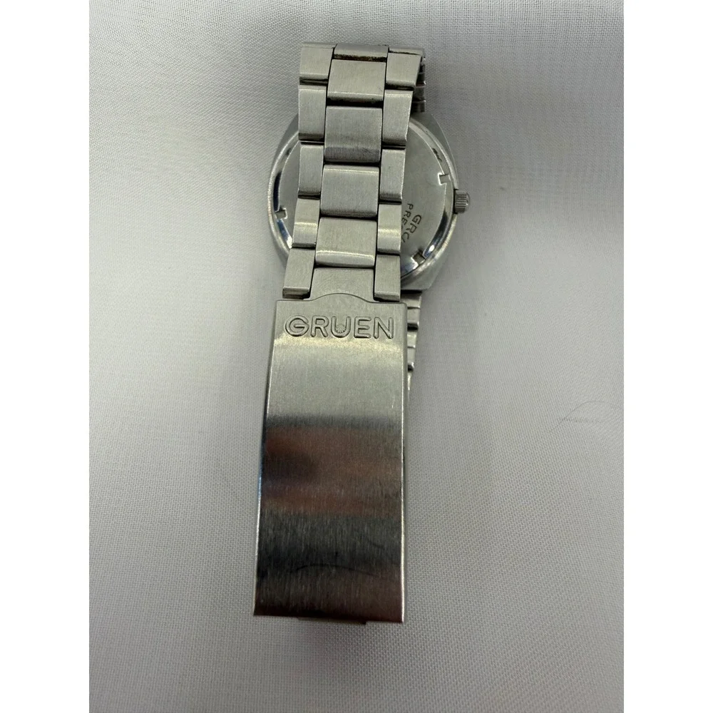 Vintage Gruen Precision LCQ Digital Watch Stainless 7410584 For Parts Repair